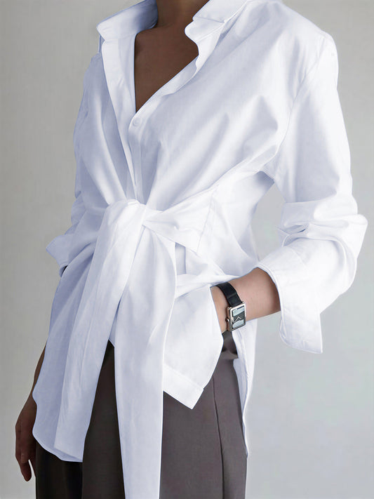 Semi-Sheer Woven Button Down Shirt