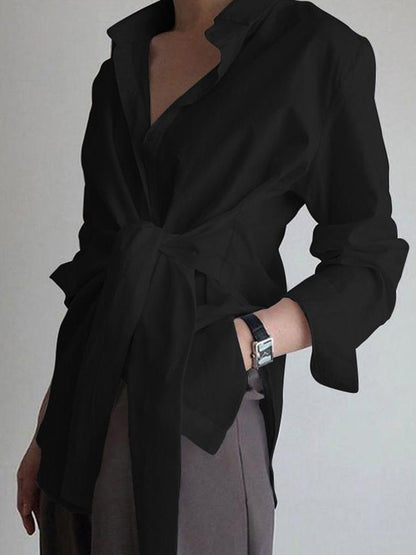 Semi-Sheer Woven Button Down Shirt