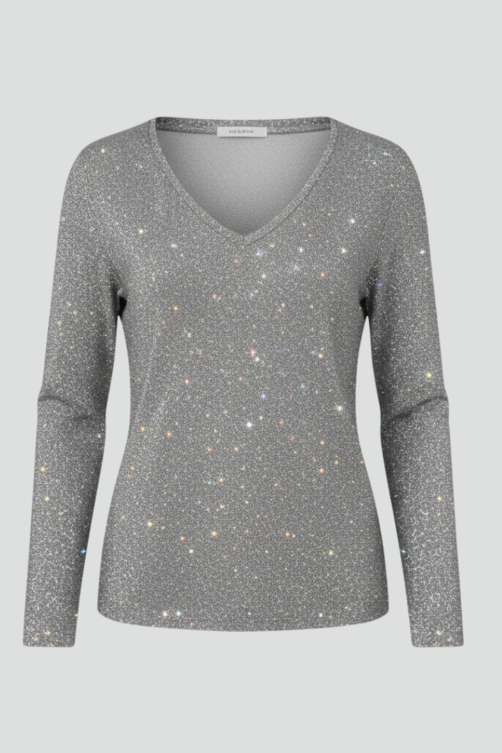 Sequin V-Neck Long Sleeve Women's Sweater