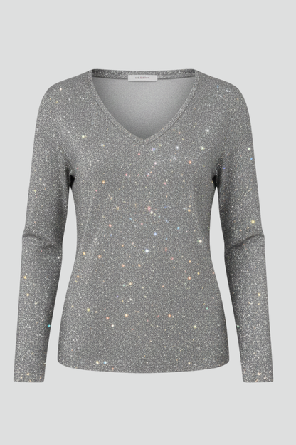Sequin V-Neck Long Sleeve Women's Sweater