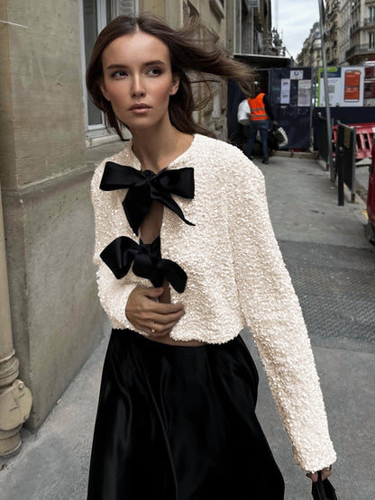 Sequined Velvet Bowknot Jacket