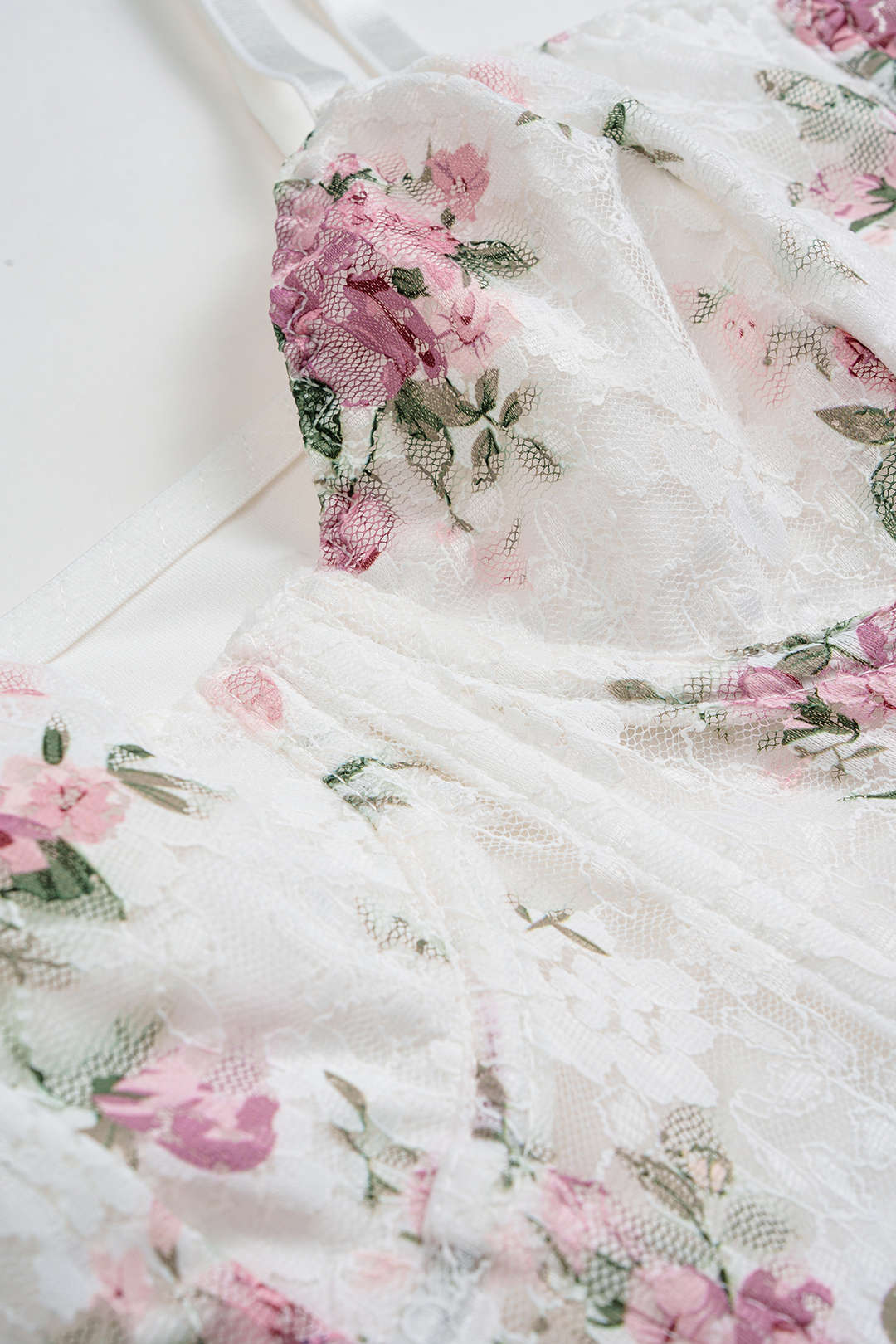 Sheer Floral Print Underwire Bodysuit