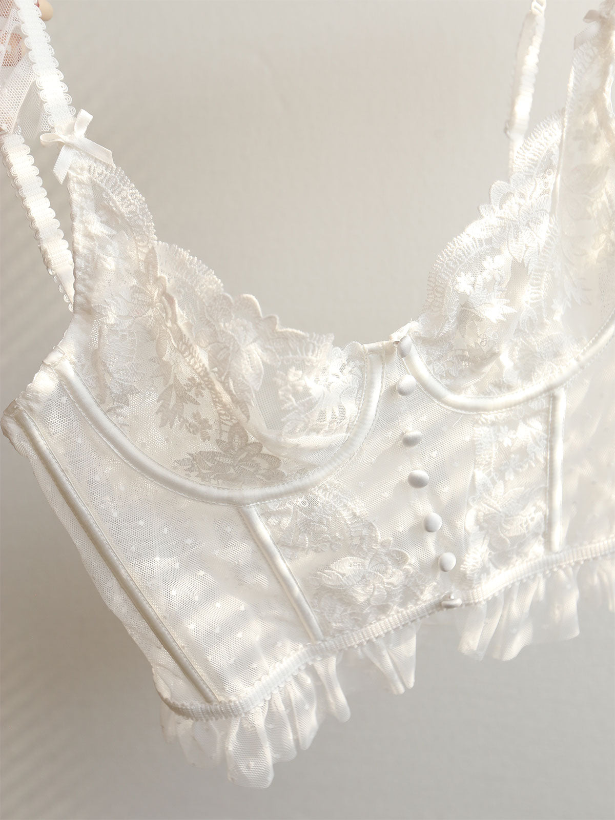 Sheer Lace Mesh Corset Crop Top