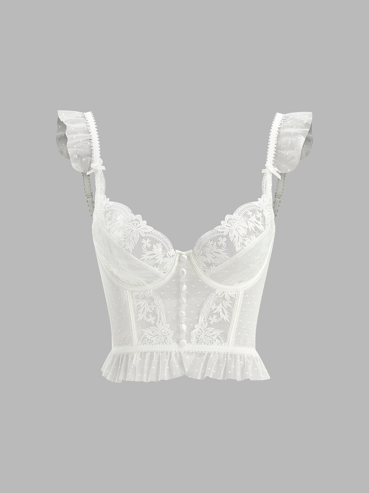 Sheer Lace Mesh Corset Crop Top