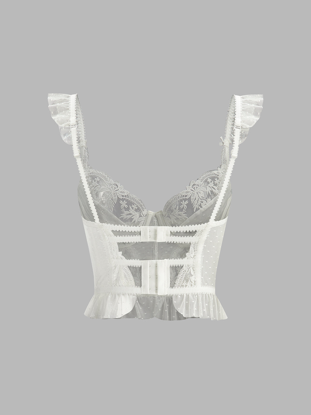 Sheer Lace Mesh Corset Crop Top