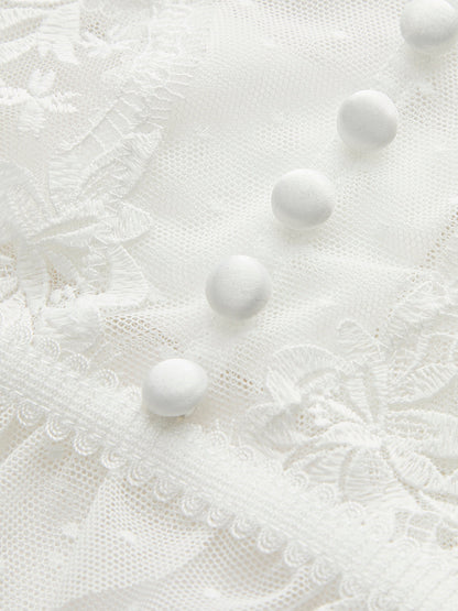 Sheer Lace Mesh Corset Crop Top