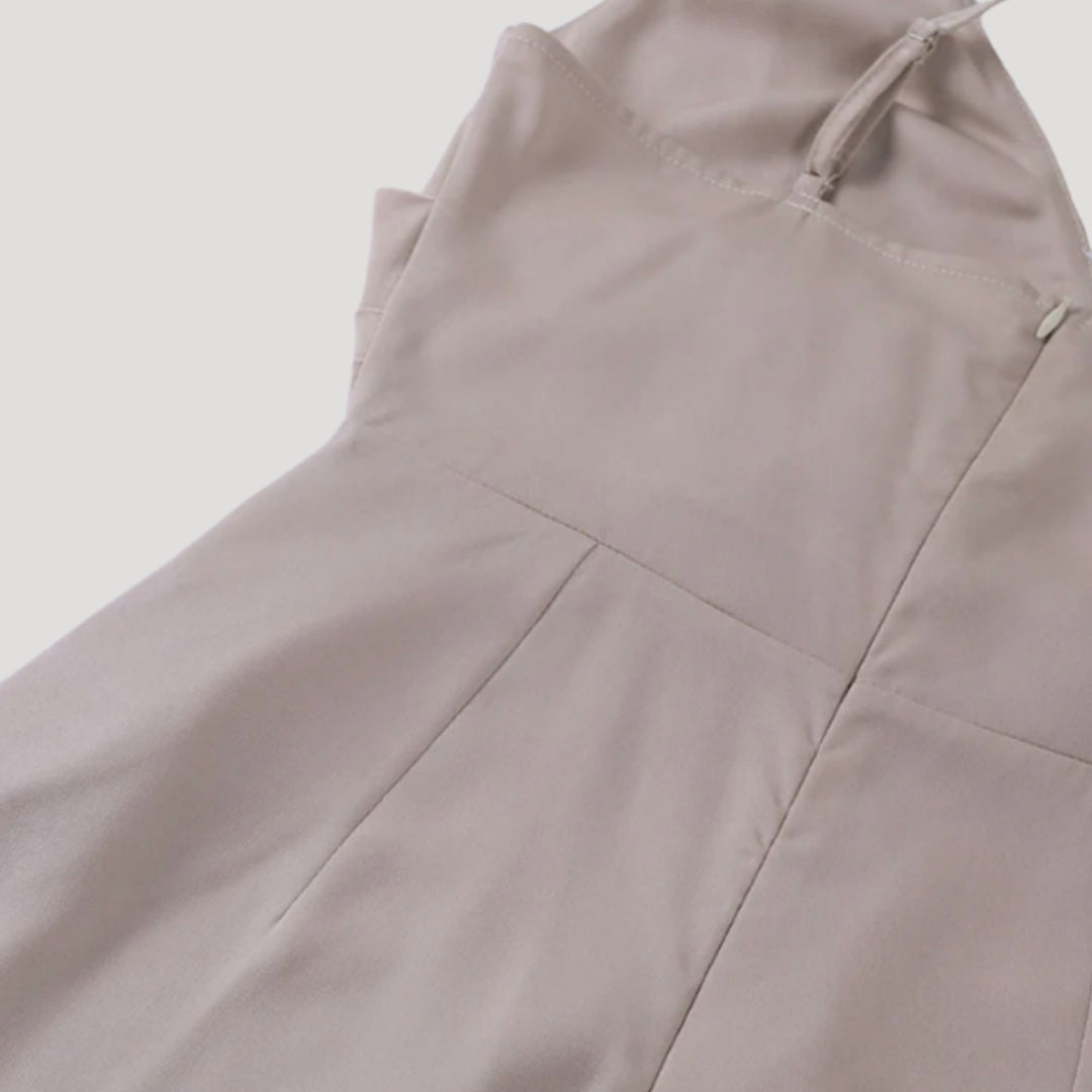 Sleek V-Neck Side Slit Maxi Dress