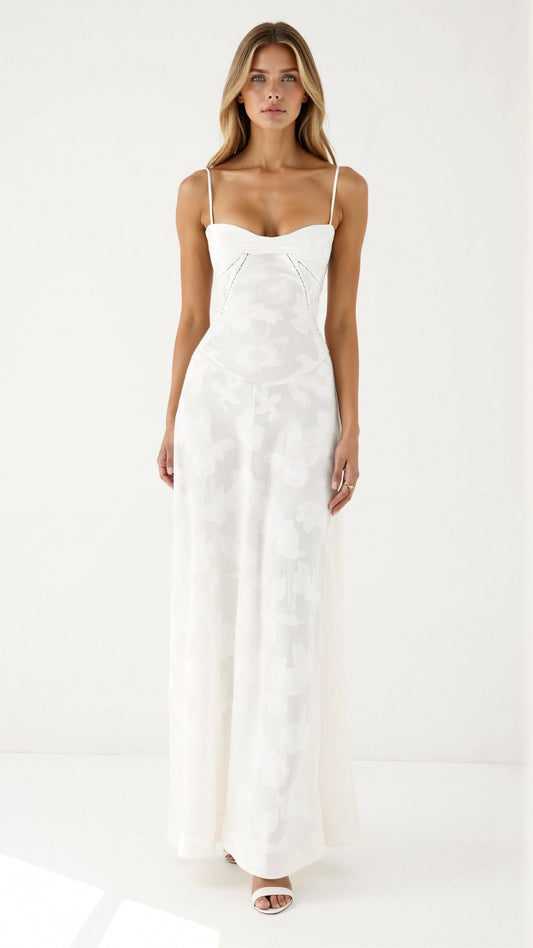 Sleek V-Neck Slip Maxi Dress