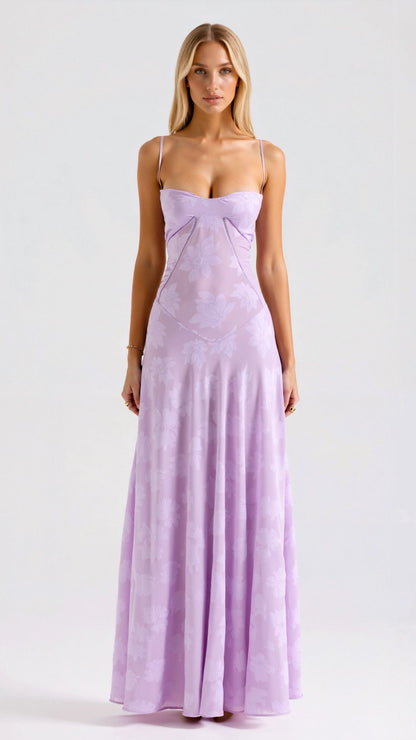 Sleek V-Neck Slip Maxi Dress