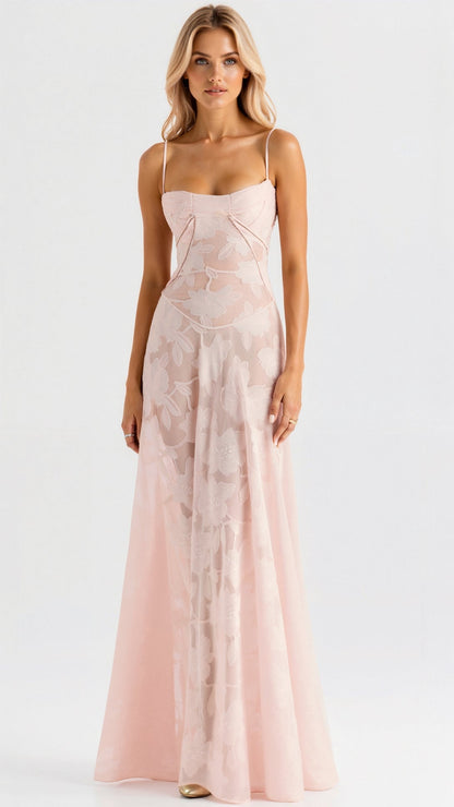 Sleek V-Neck Slip Maxi Dress