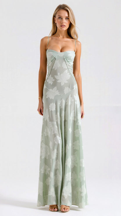 Sleek V-Neck Slip Maxi Dress