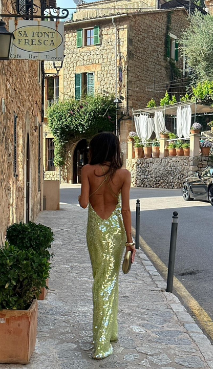 Sleeveless Sequin Detail Cocktail Dress