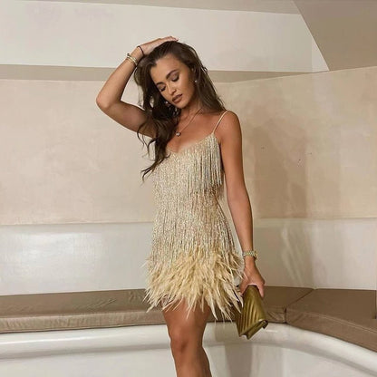 Sleeveless Sequin Mini Cocktail Dress