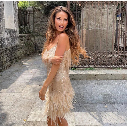 Sleeveless Sequin Mini Cocktail Dress