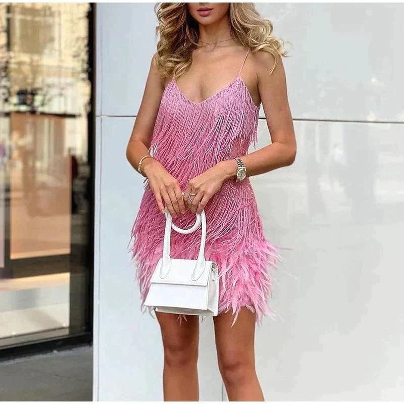 Sleeveless Sequin Mini Cocktail Dress