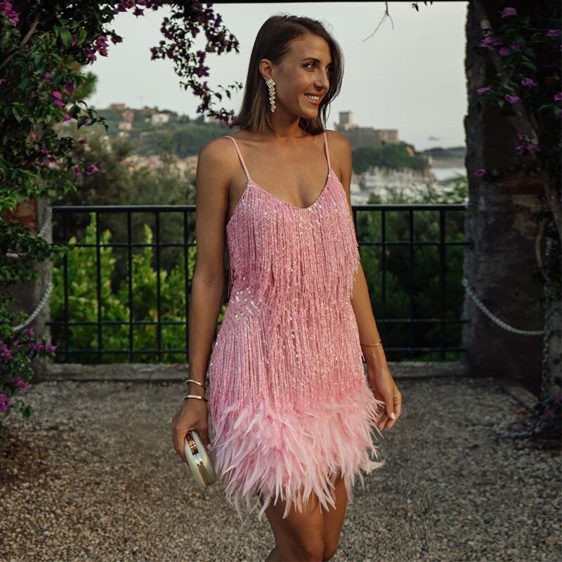 Sleeveless Sequin Mini Cocktail Dress