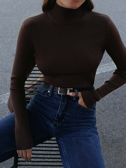 Slim Fit High Neck Pullover Sweater