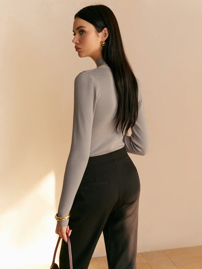 Slim Fit High Neck Pullover Sweater