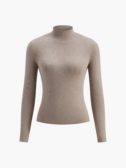Slim Fit High Neck Pullover Sweater