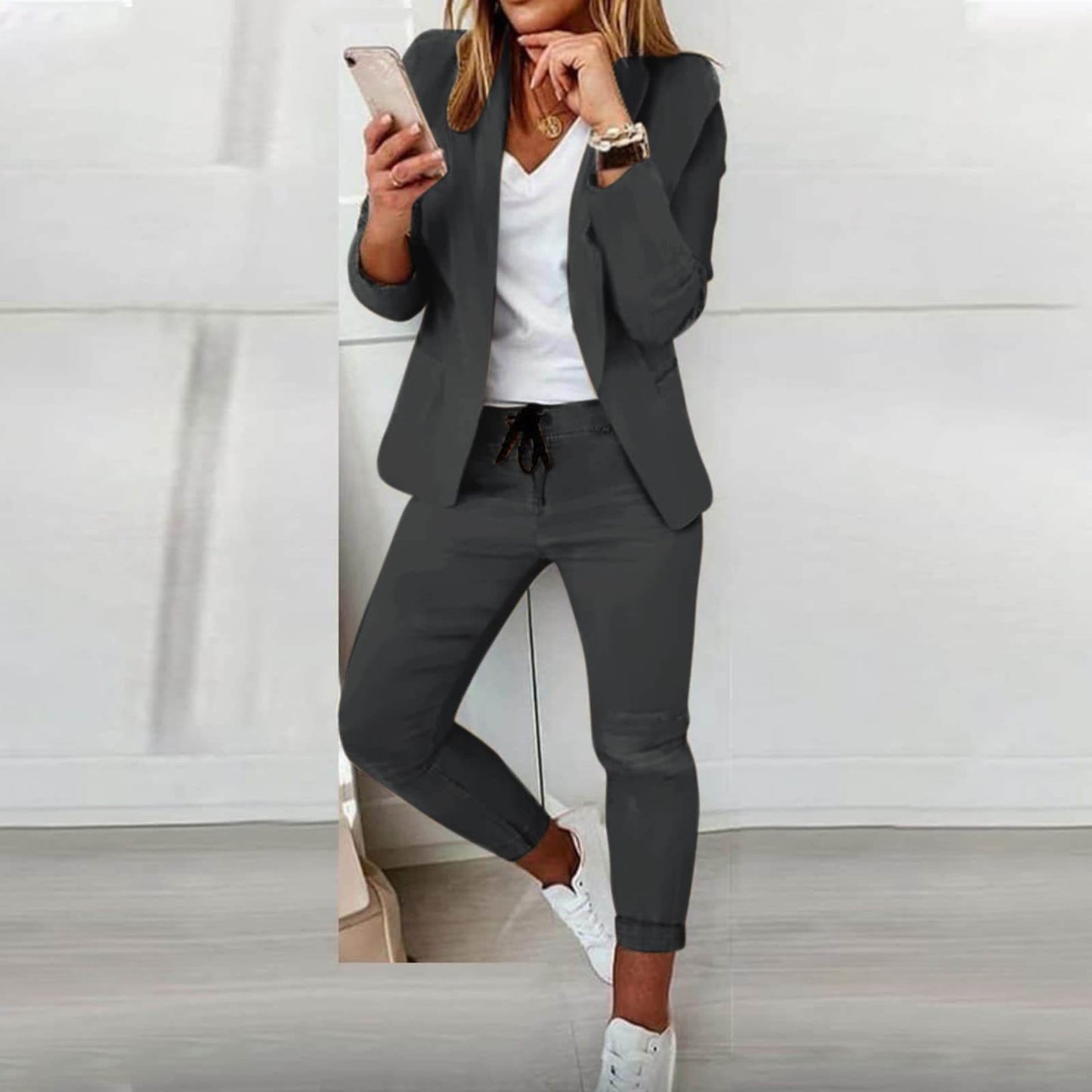 Slim Fit Soft Stretch Blazer Set
