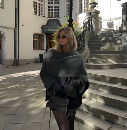 Soft Draped Cape Womens Coat