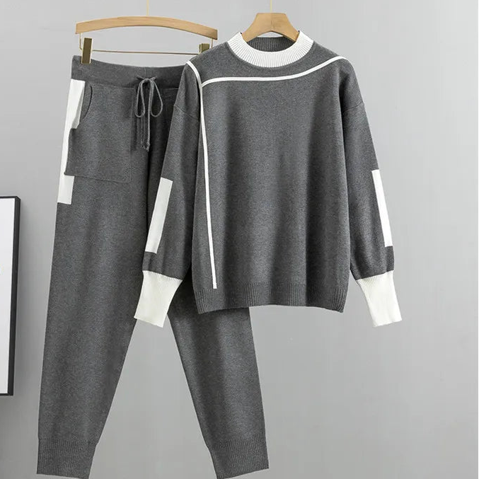 Soft Knit Contrast Detail Lounge Set