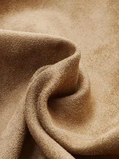 Soft Suede Effect Buttoned Lapel Jacket