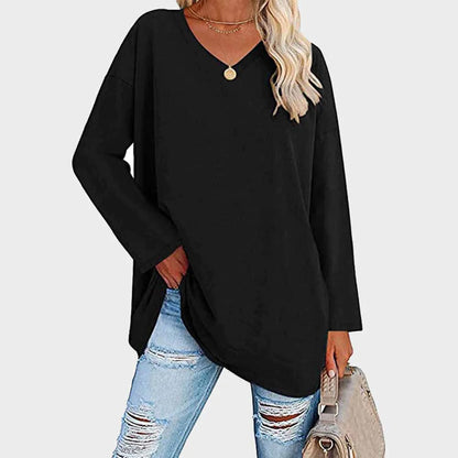 Soft V-Neck Long Sleeve Women's Top