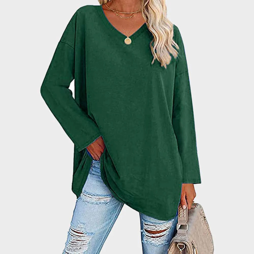 Soft V-Neck Long Sleeve Women's Top