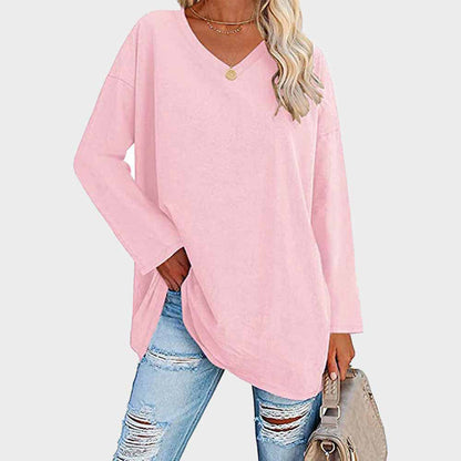 Soft V-Neck Long Sleeve Women's Top