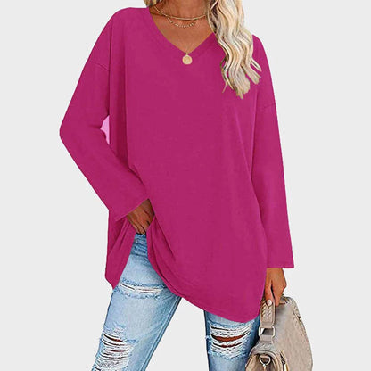 Soft V-Neck Long Sleeve Women's Top