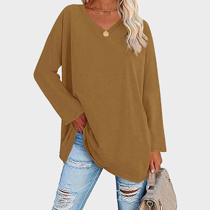 Soft V-Neck Long Sleeve Women's Top