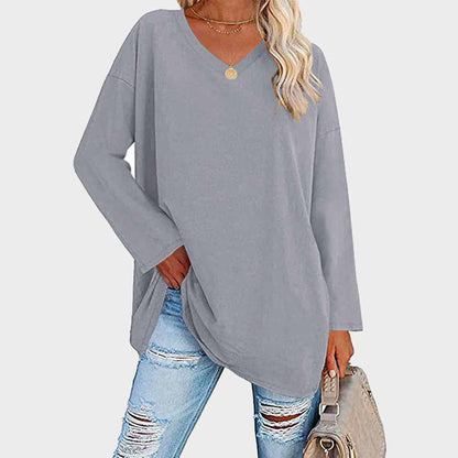 Soft V-Neck Long Sleeve Women's Top