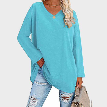 Soft V-Neck Long Sleeve Women's Top