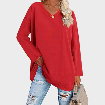 Soft V-Neck Long Sleeve Women's Top