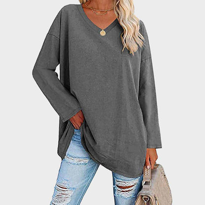 Soft V-Neck Long Sleeve Women's Top