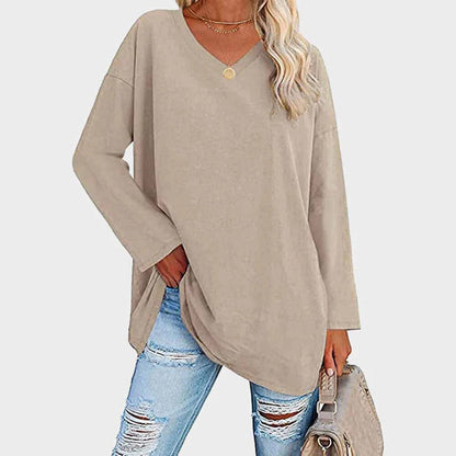 Soft V-Neck Long Sleeve Women's Top