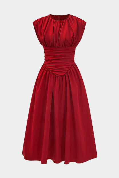 Solid Ruched Maxi Dress