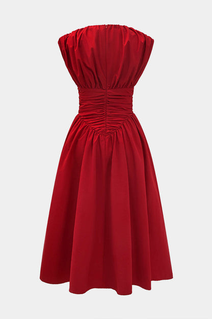 Solid Ruched Maxi Dress
