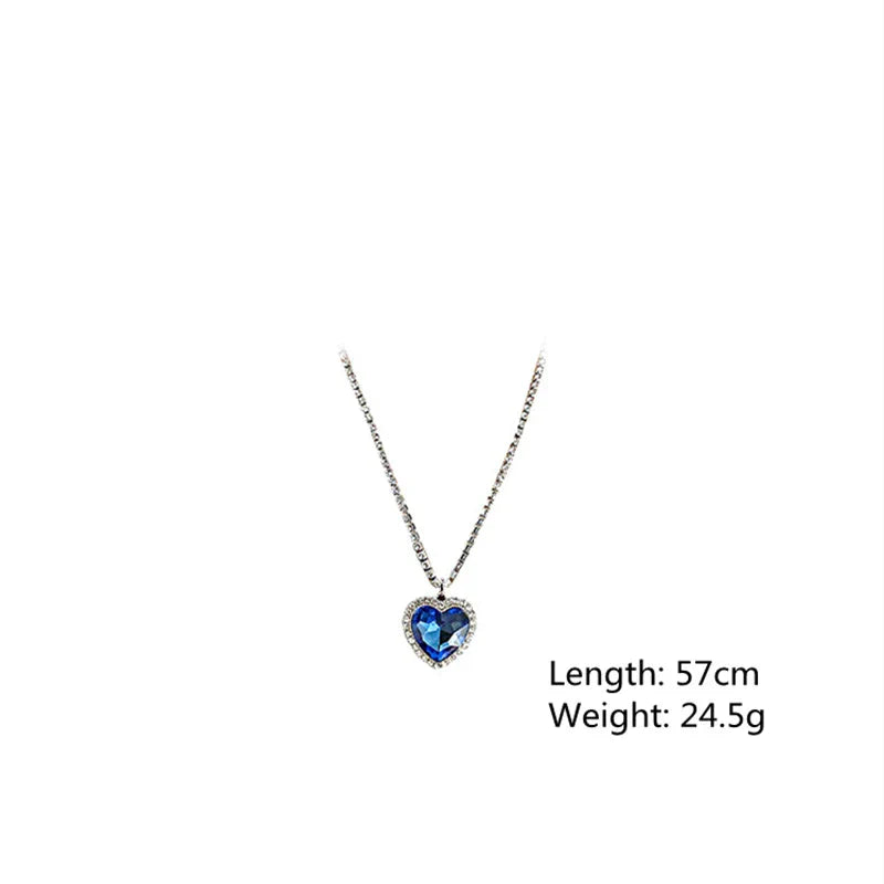 Sterling Silver Heart Crystal Necklace