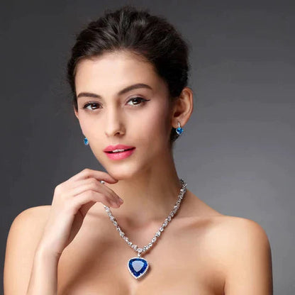 Sterling Silver Heart Crystal Necklace