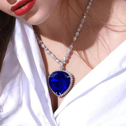 Sterling Silver Heart Crystal Necklace