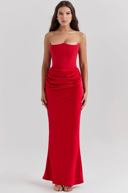 Strapless Lightweight White Maxi Dress