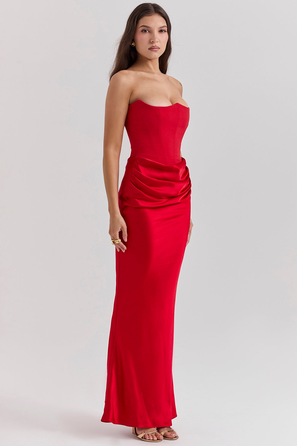 Strapless Lightweight White Maxi Dress