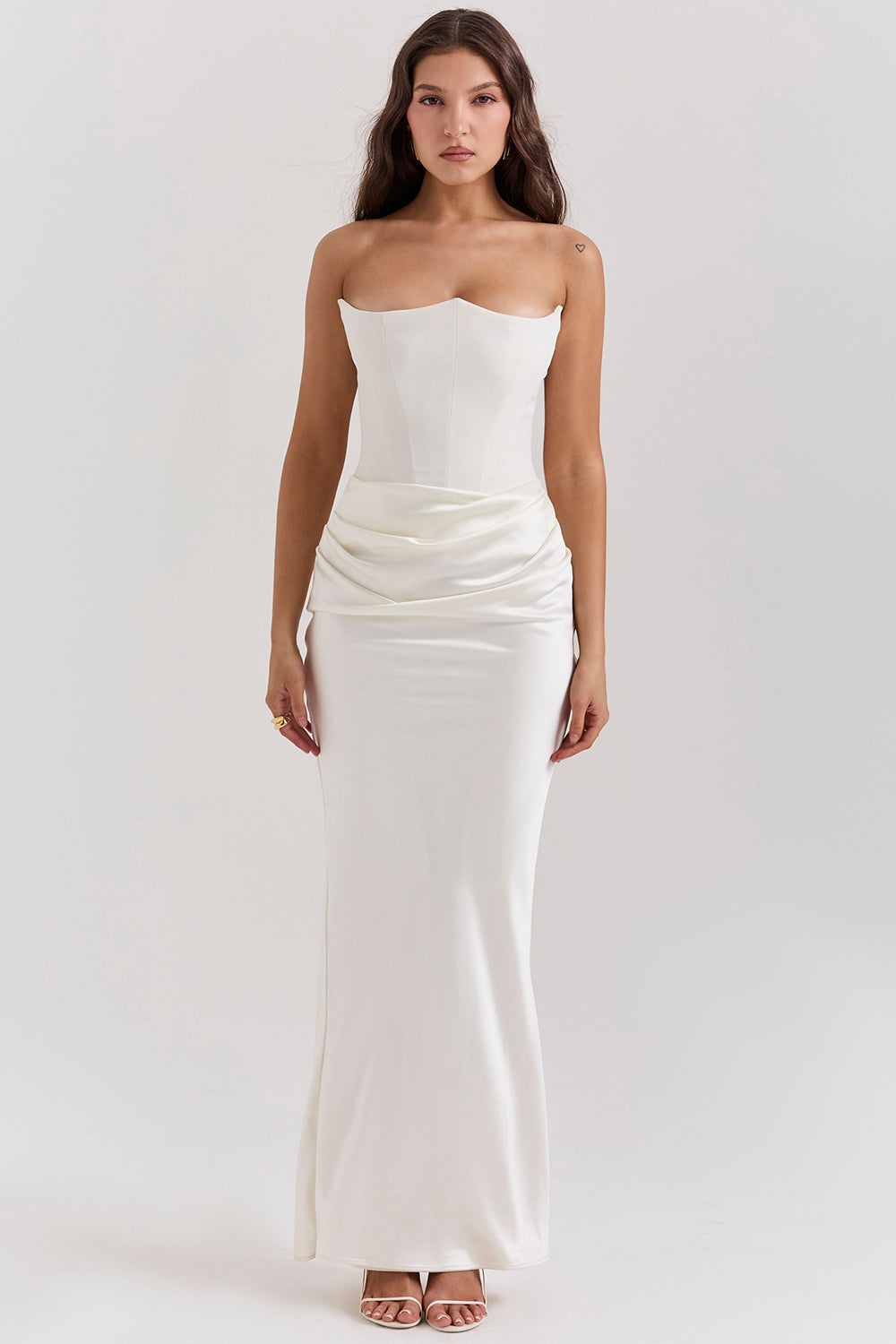 Strapless Lightweight White Maxi Dress