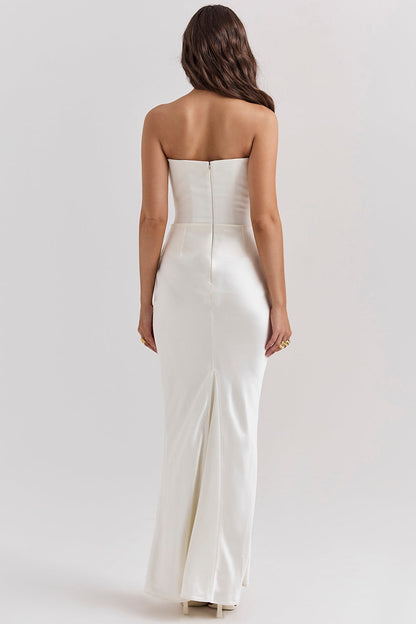 Strapless Lightweight White Maxi Dress