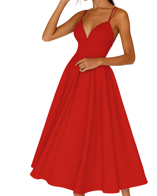 Strappy Midi Formal Dress for Weddings