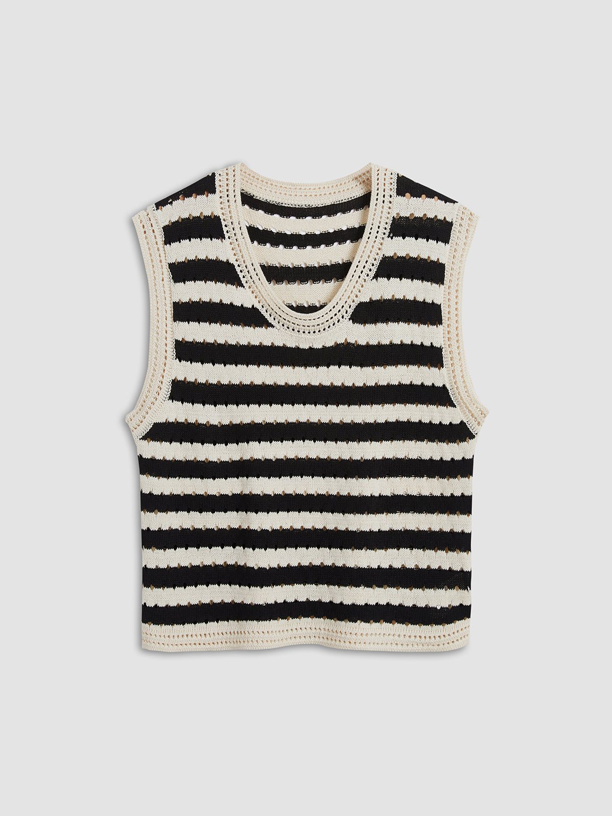 Striped Knitted V-Neck Sweater Vest