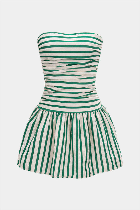 Striped Strapless Mini Dress