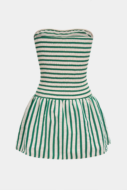 Striped Strapless Mini Dress